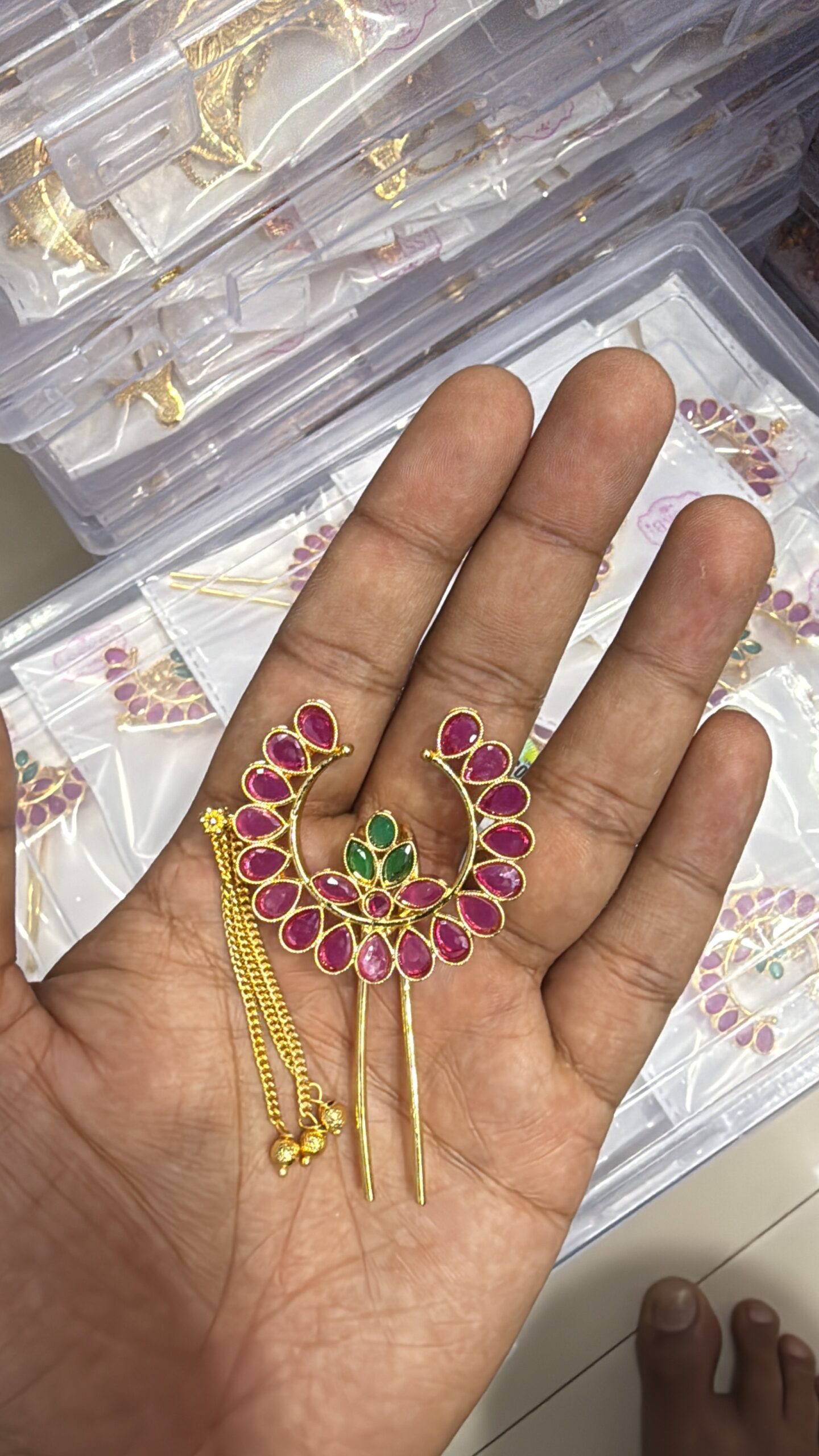 Bridal Fancy Hair broach Flower Design Khopa