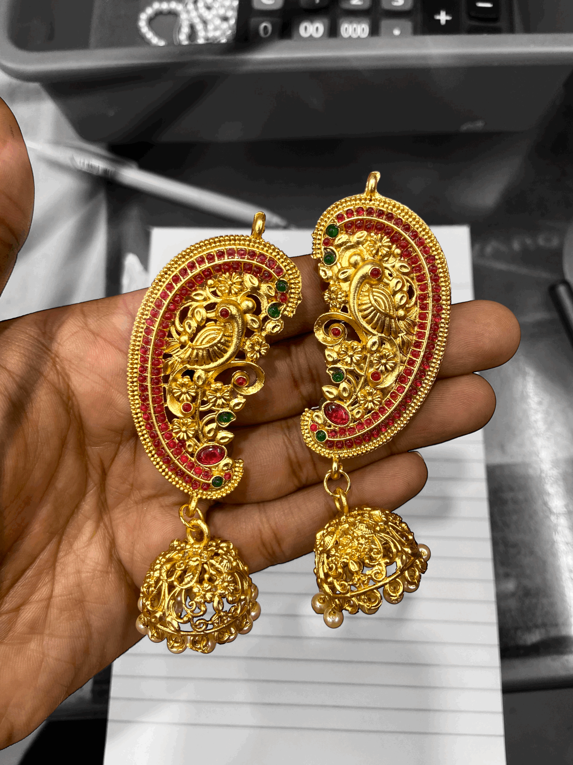 Trending Matte design Peacock earcuff