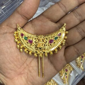 Bridal Fancy Hair broach 3 stone Laxmi Khopa