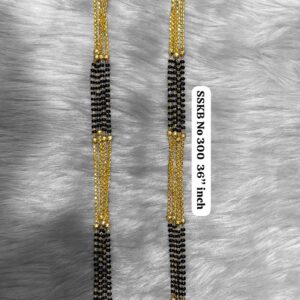 4 Line Micro Polish Fancy Mangalsutra 4 Line(Golden chain design )