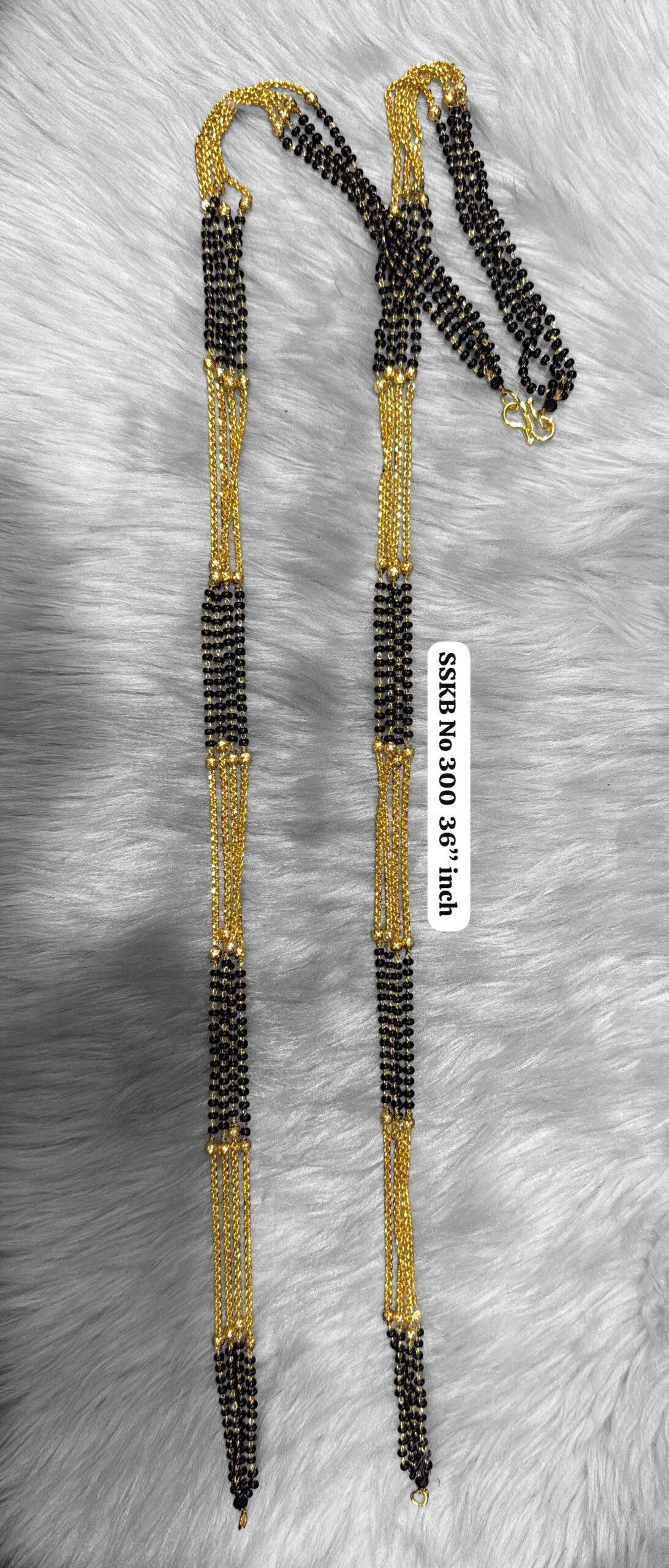 4 Line Micro Polish Fancy Mangalsutra 4 Line(Golden chain design )
