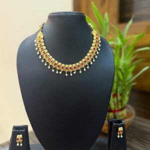 Golden Necklace Set Micro Polish (Oval Shape Design)