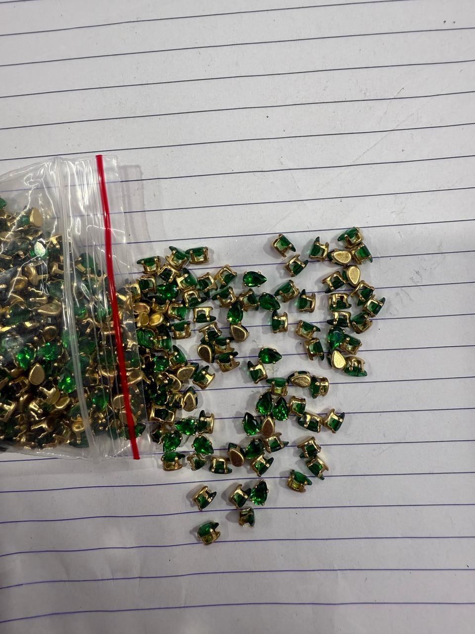 Fitting Stone Paan Shape Green