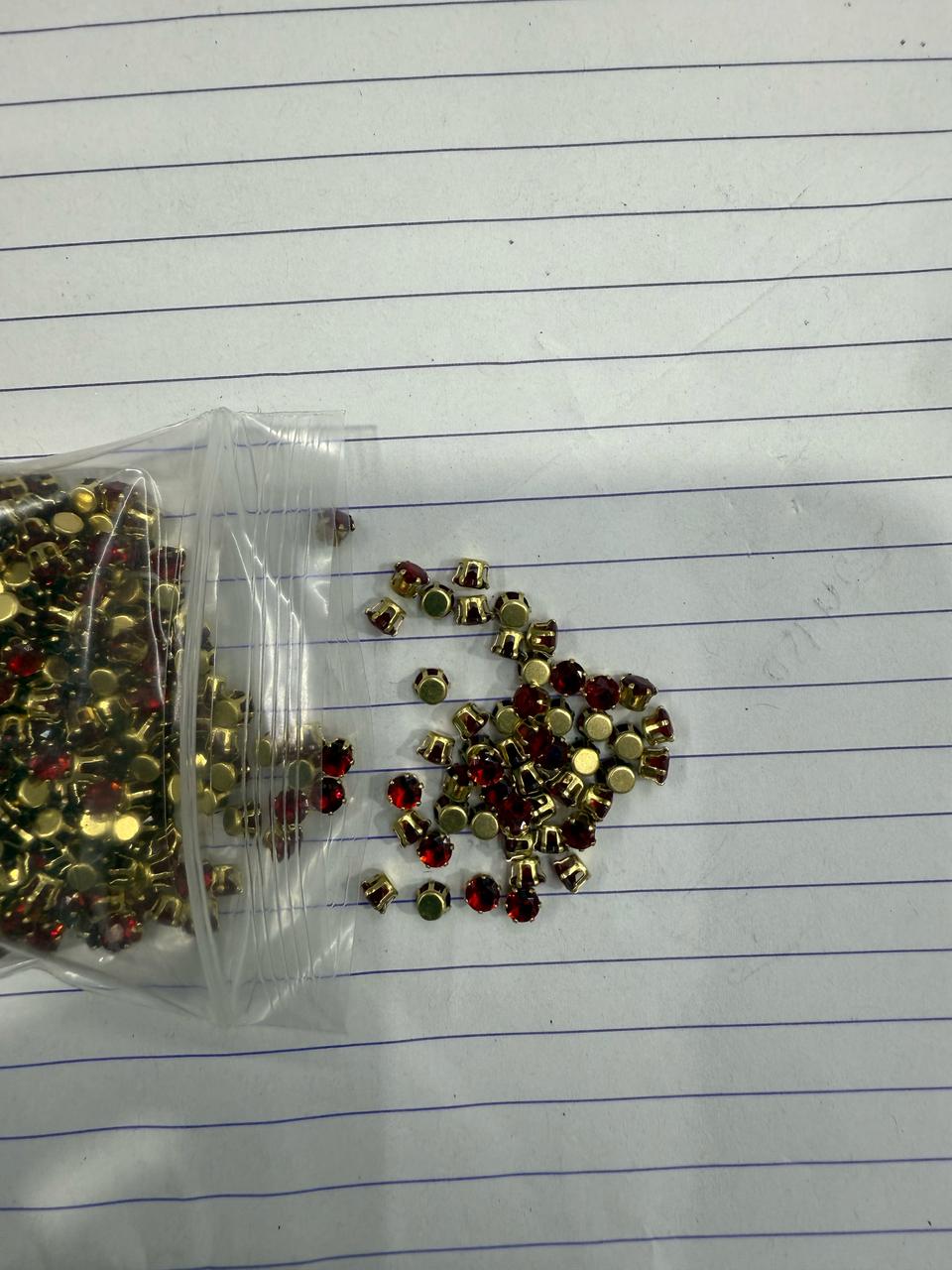 Fitting Stone Round Shape Maroon