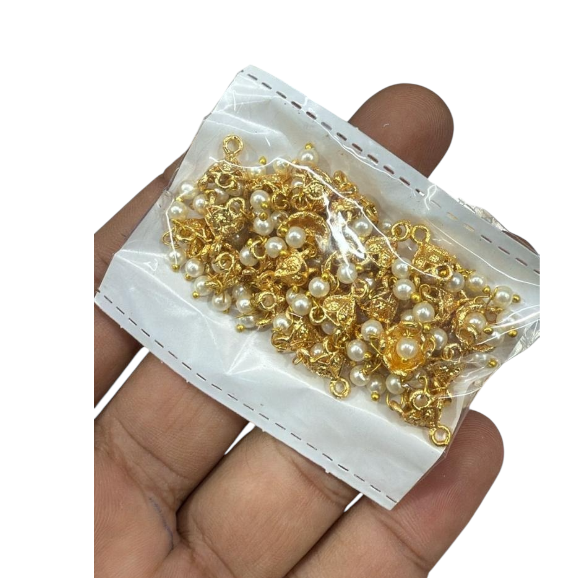 Micro Plated Pearl Zhumka Charms for Jewellery Making