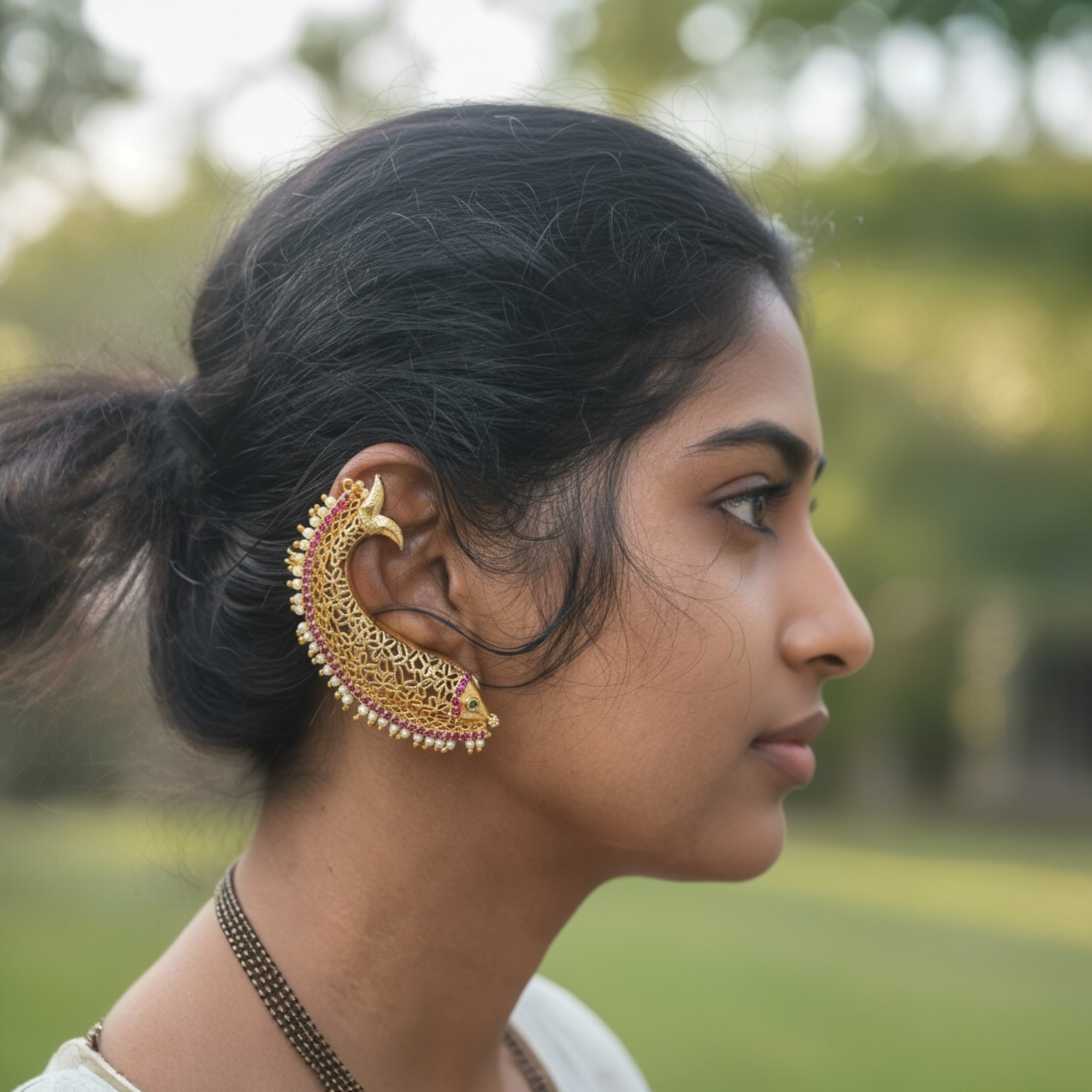 Gudi Padwa Special Fish Design Back Ear Cuff - Image 2