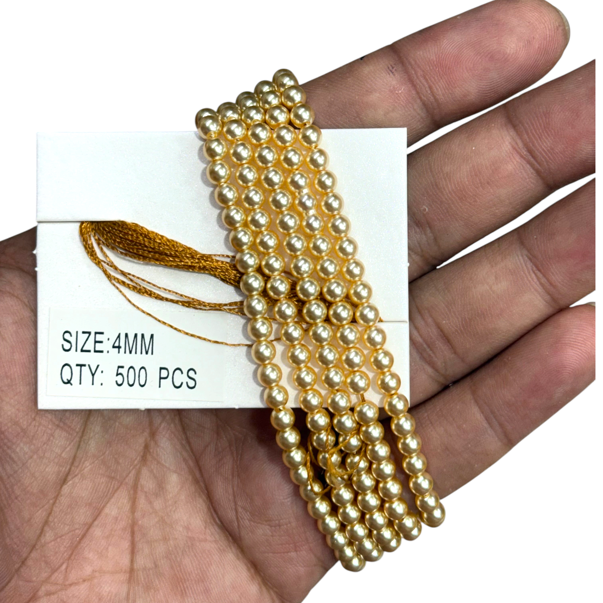 Luxury Swarovski Pearl Mala for Jewellery Making – Premium 4MM & 5MM Pearl String (100 PCS) - Image 2