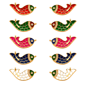 Premium Fish Design Meenakari Jewellery Connector for Necklace Making