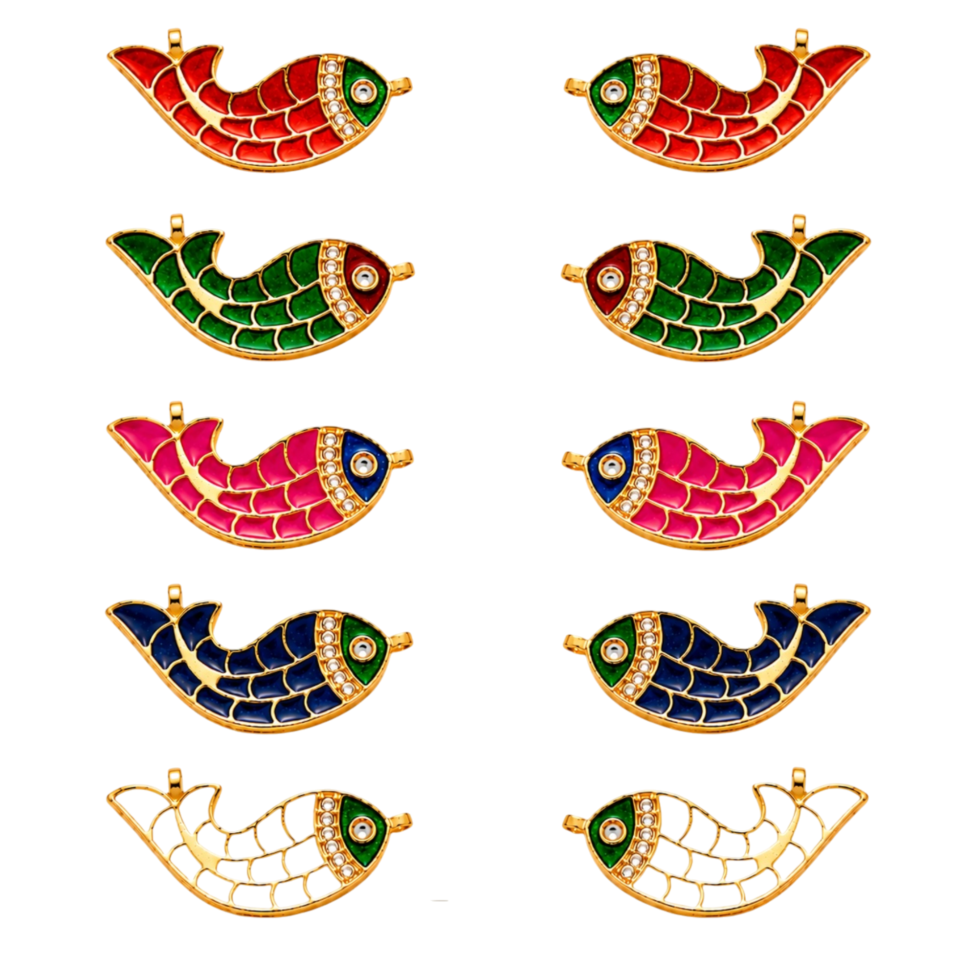 Premium Fish Design Meenakari Jewellery Connector for Necklace Making