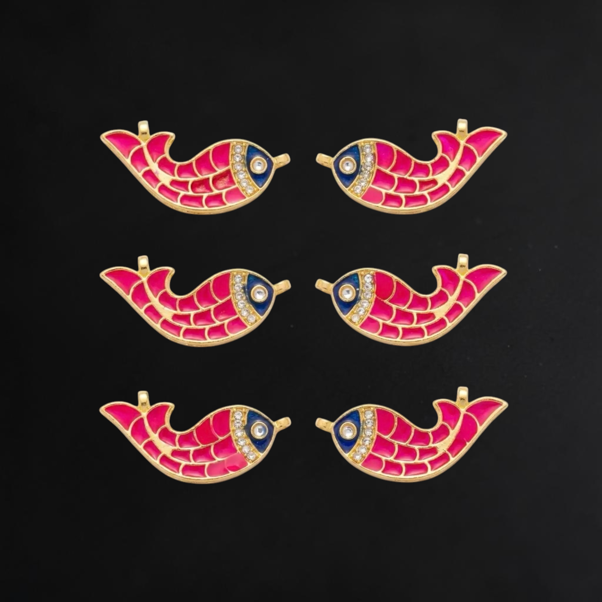 Premium Fish Design Meenakari Jewellery Connector for Necklace Making - Image 2