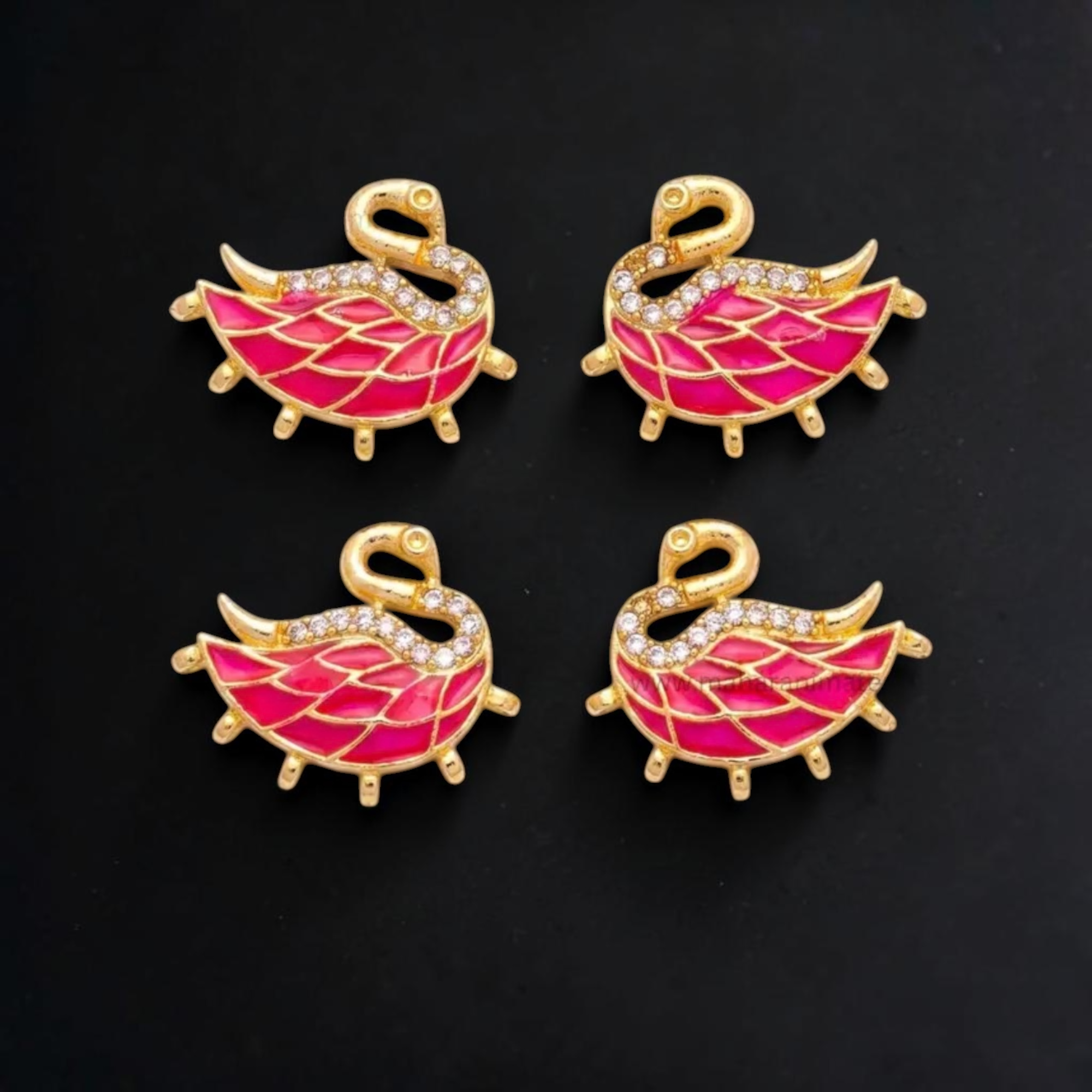Premium Swan Design Meenakari Jewellery Connector for Necklace Making - Image 3