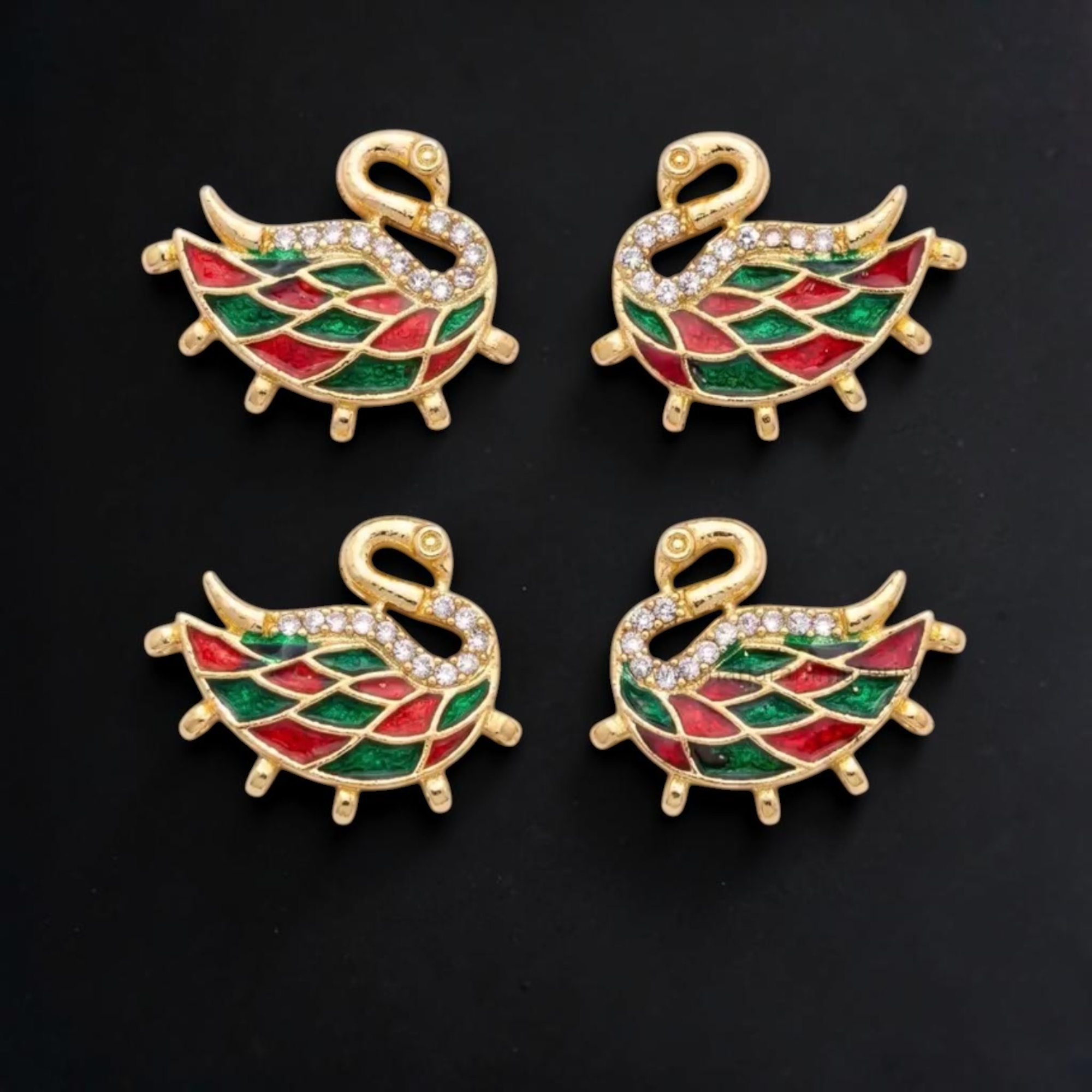 Premium Swan Design Meenakari Jewellery Connector for Necklace Making - Image 2